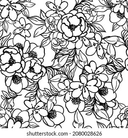 Abstract elegance seamless pattern with floral background