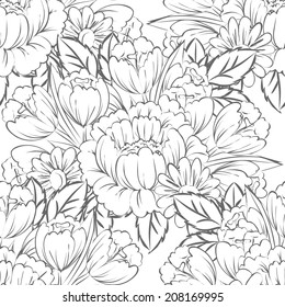 Abstract Elegance Seamless pattern with floral background