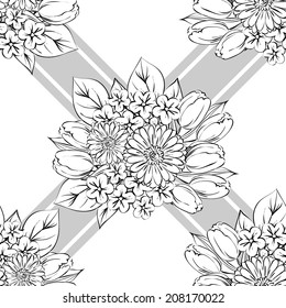 Abstract Elegance Seamless pattern with floral background