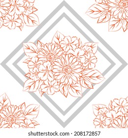 Abstract Elegance Seamless pattern with floral background