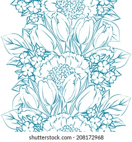 Abstract Elegance Seamless pattern with floral background