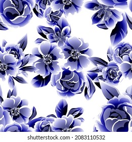 Abstract elegance seamless pattern with floral background