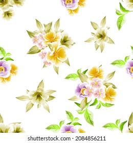 Abstract elegance seamless pattern with floral background