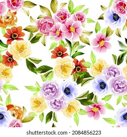 Abstract elegance seamless pattern with floral background