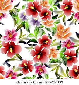 Abstract elegance seamless pattern with floral background