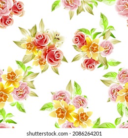 Abstract elegance seamless pattern with floral background