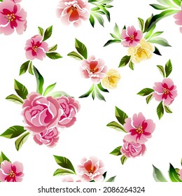 Abstract elegance seamless pattern with floral background