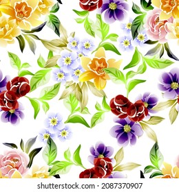 Abstract elegance seamless pattern with floral background