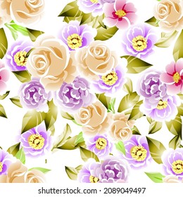 Abstract elegance seamless pattern with floral background