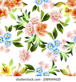 Abstract elegance seamless pattern with floral background