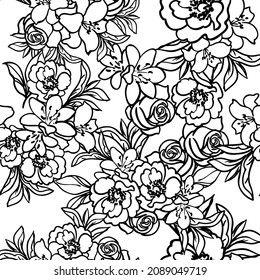 Abstract elegance seamless pattern with floral background