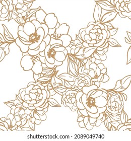 Abstract elegance seamless pattern with floral background
