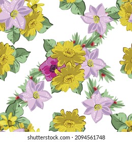 Abstract elegance seamless pattern with floral background