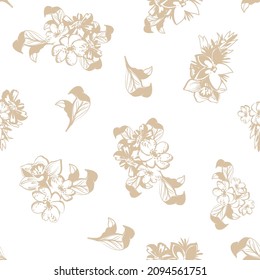 Abstract elegance seamless pattern with floral background