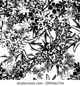 Abstract elegance seamless pattern with floral background