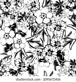 Abstract elegance seamless pattern with floral background