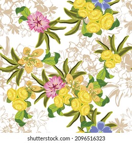 Abstract elegance seamless pattern with floral background