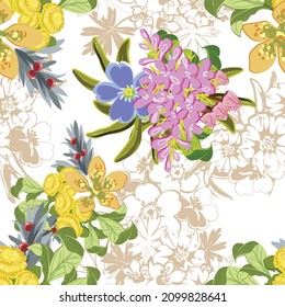 Abstract elegance seamless pattern with floral background