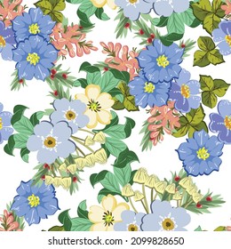 Abstract elegance seamless pattern with floral background