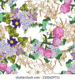 Abstract elegance seamless pattern with floral background