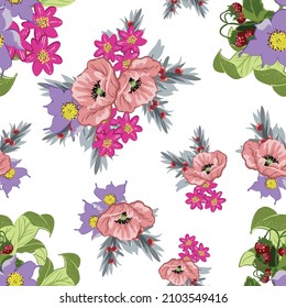 Abstract elegance seamless pattern with floral background