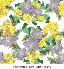 Abstract elegance seamless pattern with floral background