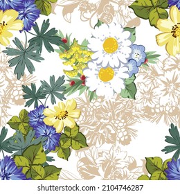 Abstract elegance seamless pattern with floral background