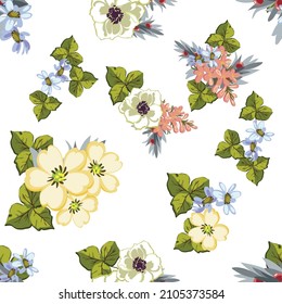 Abstract elegance seamless pattern with floral background
