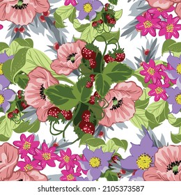 Abstract elegance seamless pattern with floral background