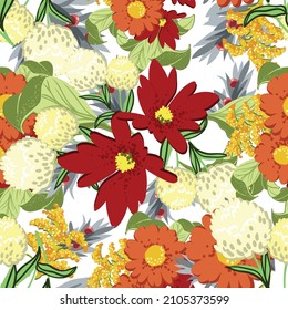 Abstract elegance seamless pattern with floral background