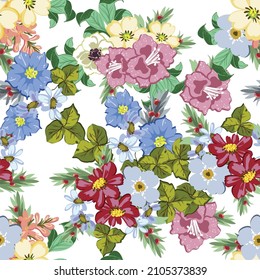 Abstract elegance seamless pattern with floral background