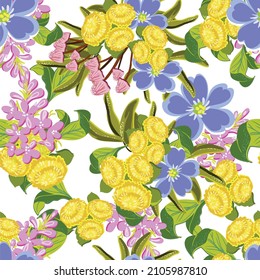 Abstract elegance seamless pattern with floral background
