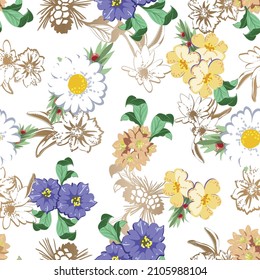 Abstract elegance seamless pattern with floral background