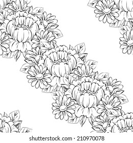 Abstract Elegance Seamless pattern with floral background