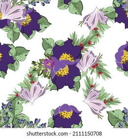 Abstract elegance seamless pattern with floral background