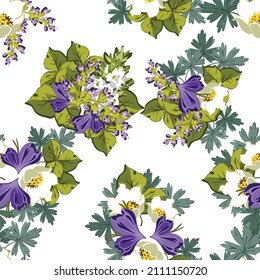 Abstract elegance seamless pattern with floral background