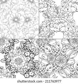 Abstract Elegance Seamless pattern with floral background