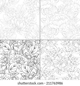 Abstract Elegance Seamless pattern with floral background