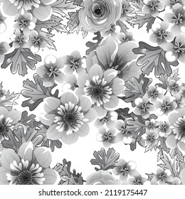 Abstract elegance seamless pattern with floral background