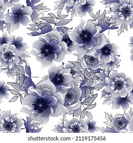 Abstract elegance seamless pattern with floral background