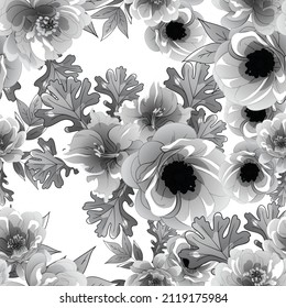 Abstract elegance seamless pattern with floral background