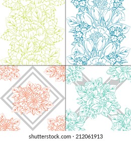 Abstract Elegance Seamless pattern with floral background