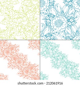 Abstract Elegance Seamless pattern with floral background