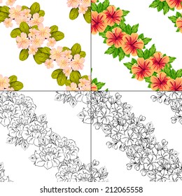 Abstract Elegance Seamless pattern with floral background