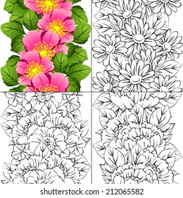 Abstract Elegance Seamless pattern with floral background