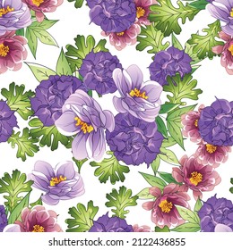 Abstract elegance seamless pattern with floral background