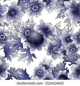 Abstract elegance seamless pattern with floral background