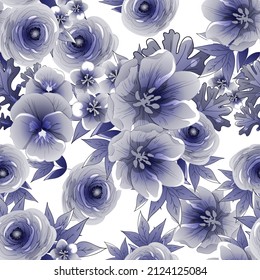 Abstract elegance seamless pattern with floral background