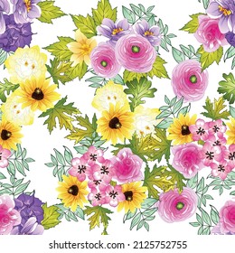 Abstract elegance seamless pattern with floral background
