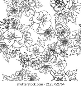 Abstract elegance seamless pattern with floral background